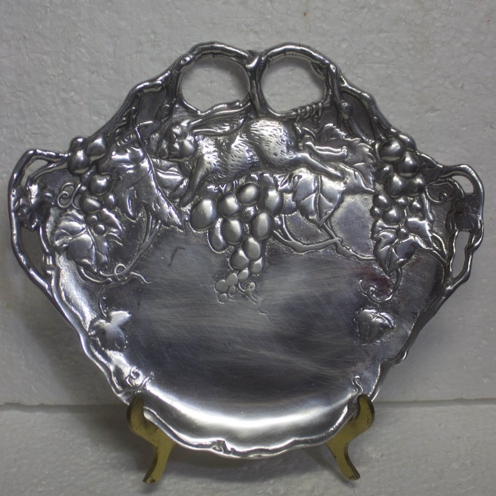 Arthur Court Vintage Rabbit and Grape Vines Tray